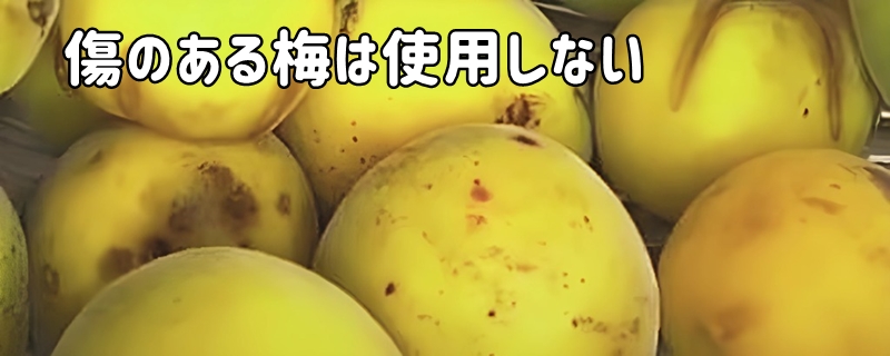 キズのある梅