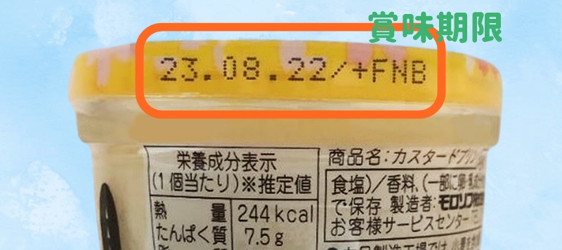 賞味期限の記載の場所