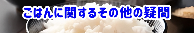 ごはんに関するその他の疑問