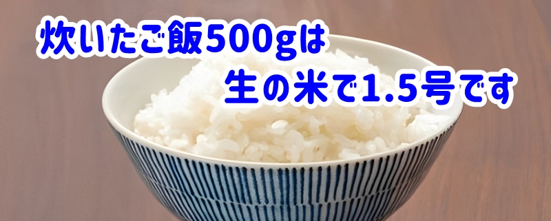 500gは、およそ「1.5合」