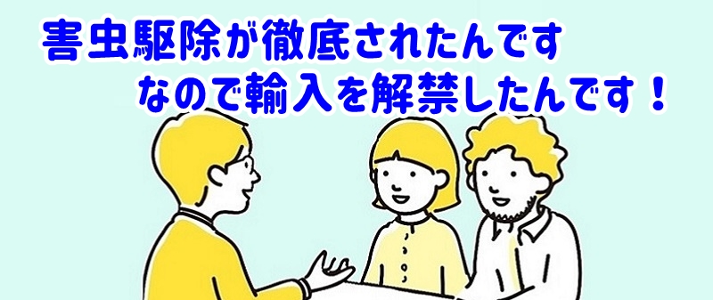 害虫が日本に侵入しないよう厳しく管理されるようになったと話す男性
