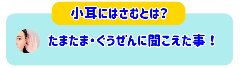 小耳にはさむの意味とは？