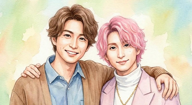 兄さんと一緒の様子