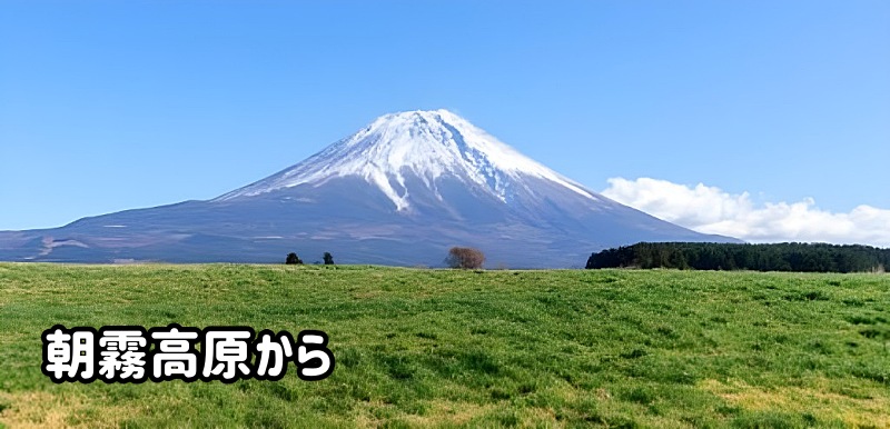 富士山を朝霧高原から見る